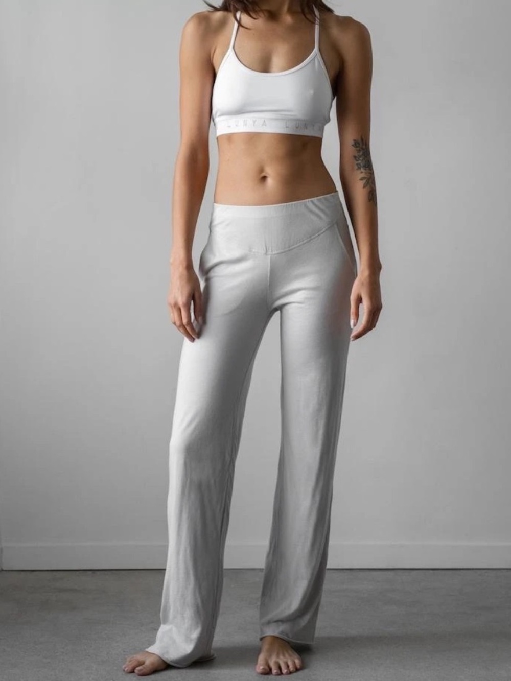 Lunya Pima Cotton Double Layer Sleep Pants ivory sz Large - original style - Picture 2 of 16